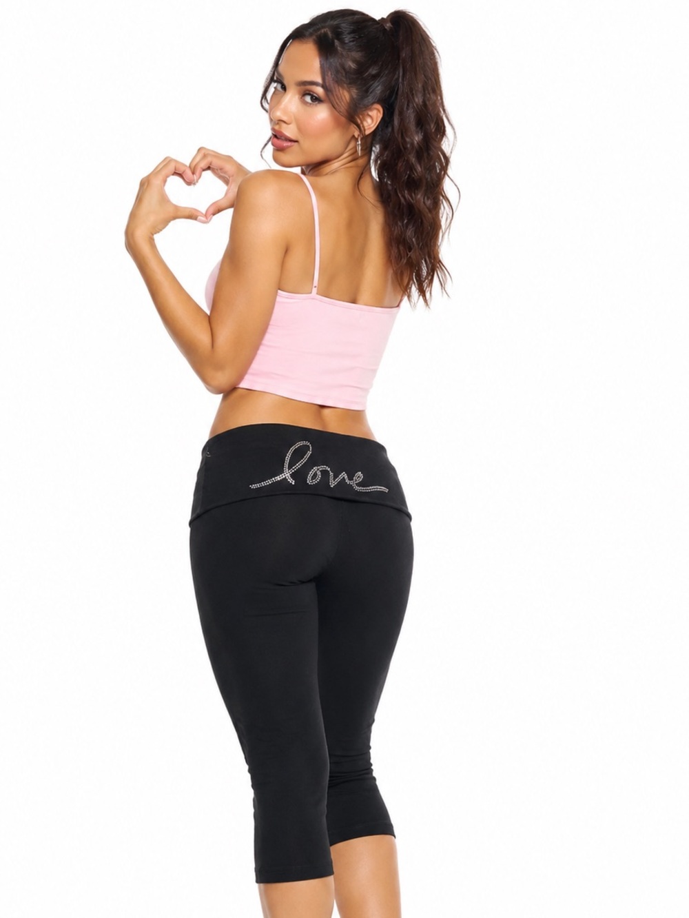 ✨ Victoria’s Secret PINK Rhinestone “Love” Capri Leggings ✨